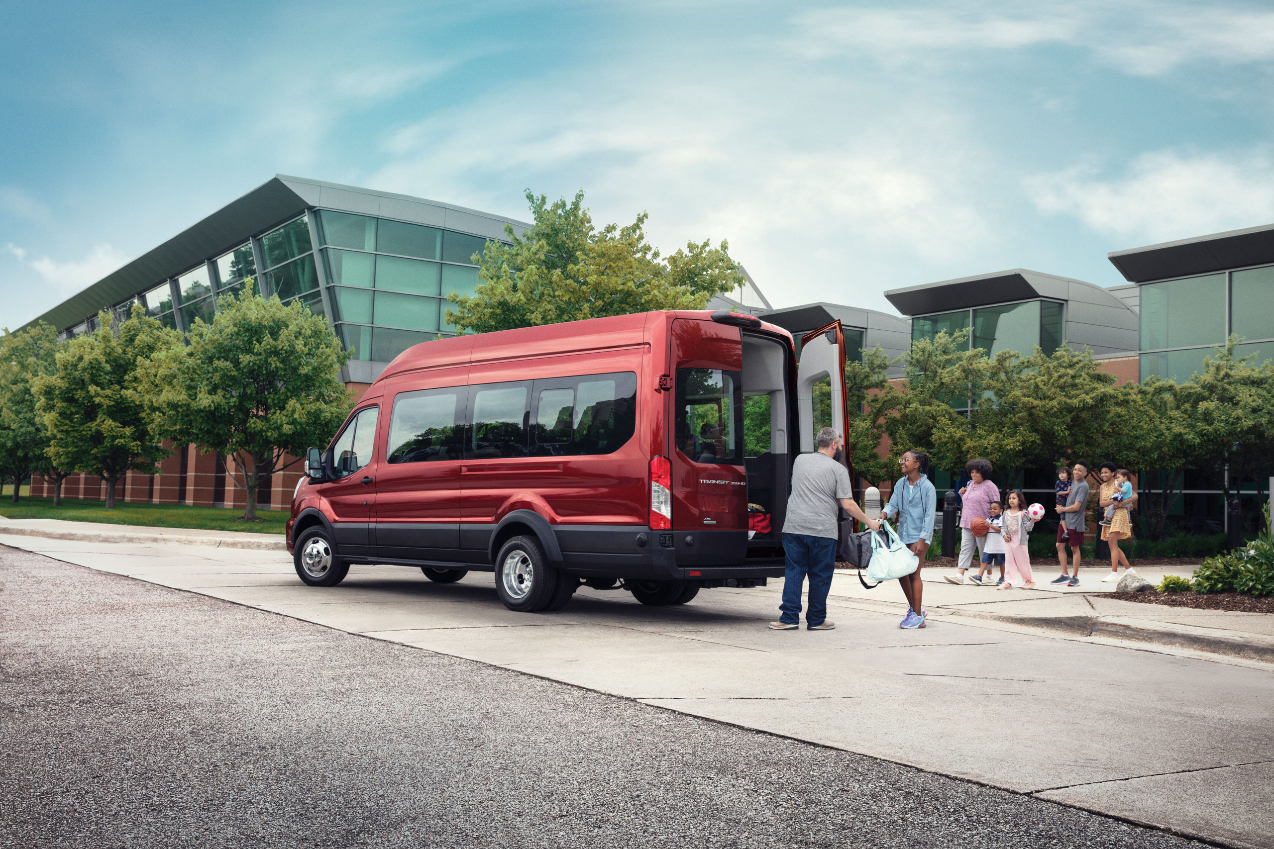 Red Passenger Van